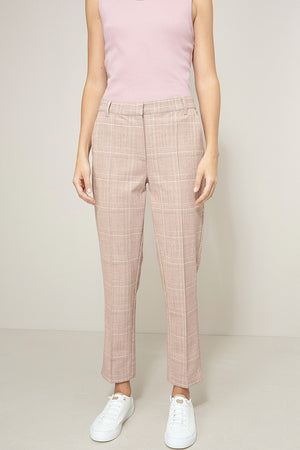 Karrierte Hose in Heavy Jersey | Mauve