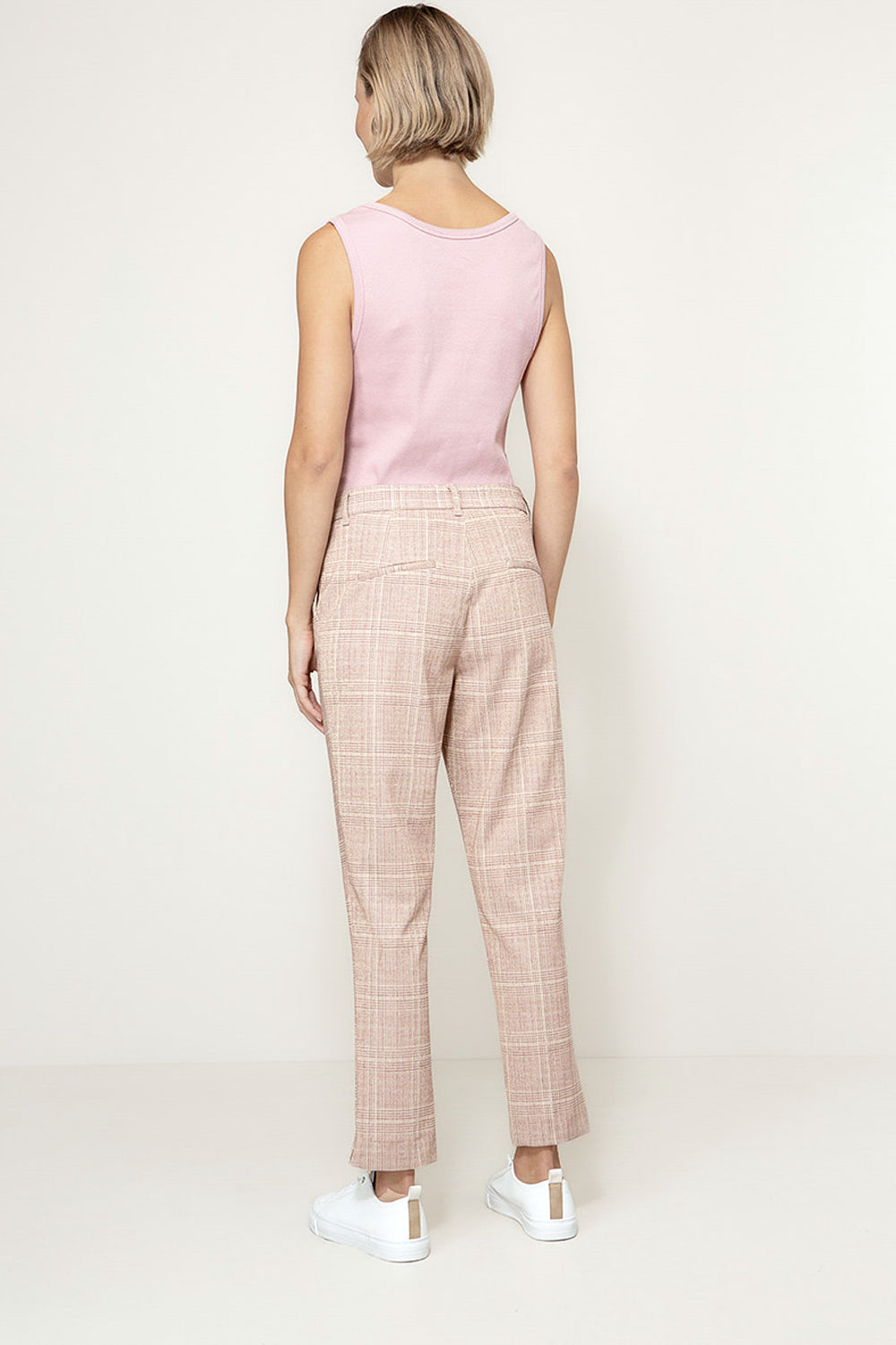 Karrierte Hose in Heavy Jersey