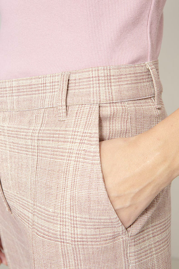 Karrierte Hose in Heavy Jersey | Mauve