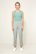 Karrierte Hose in Heavy Jersey | Teal