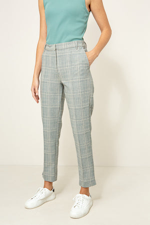 Karrierte Hose in Heavy Jersey | Teal