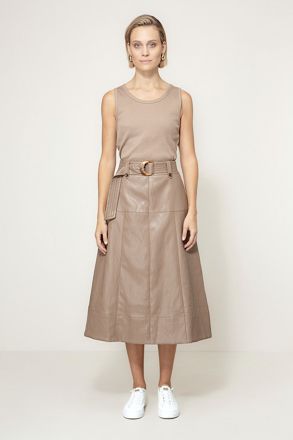 Rock in veganem Leder | Taupe