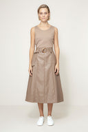 Rock in veganem Leder | Taupe