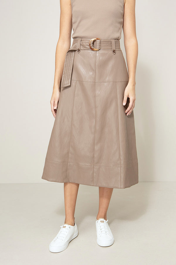 Rock in veganem Leder | Taupe
