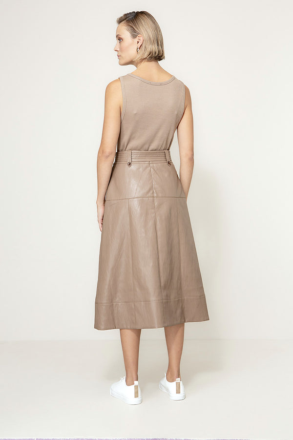 Rock in veganem Leder | Taupe