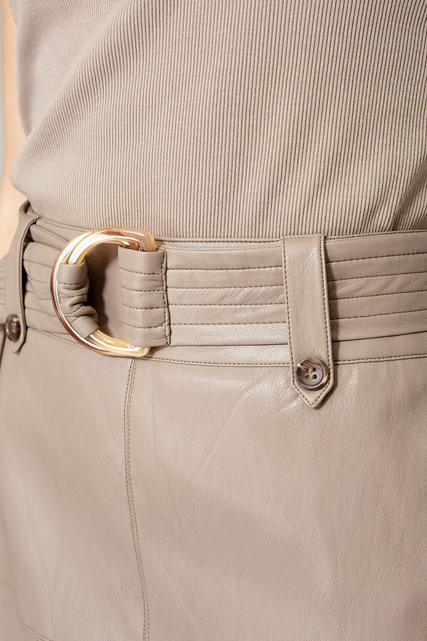 Rock in veganem Leder | Taupe