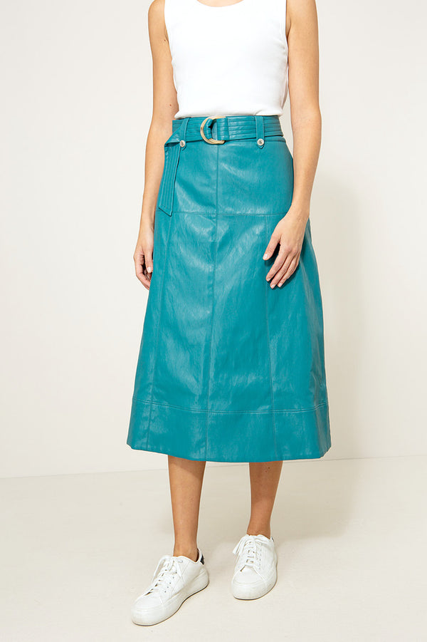 Rock in veganem Leder | Teal