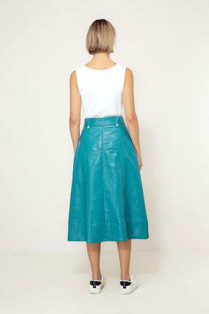 Rock in veganem Leder | Teal