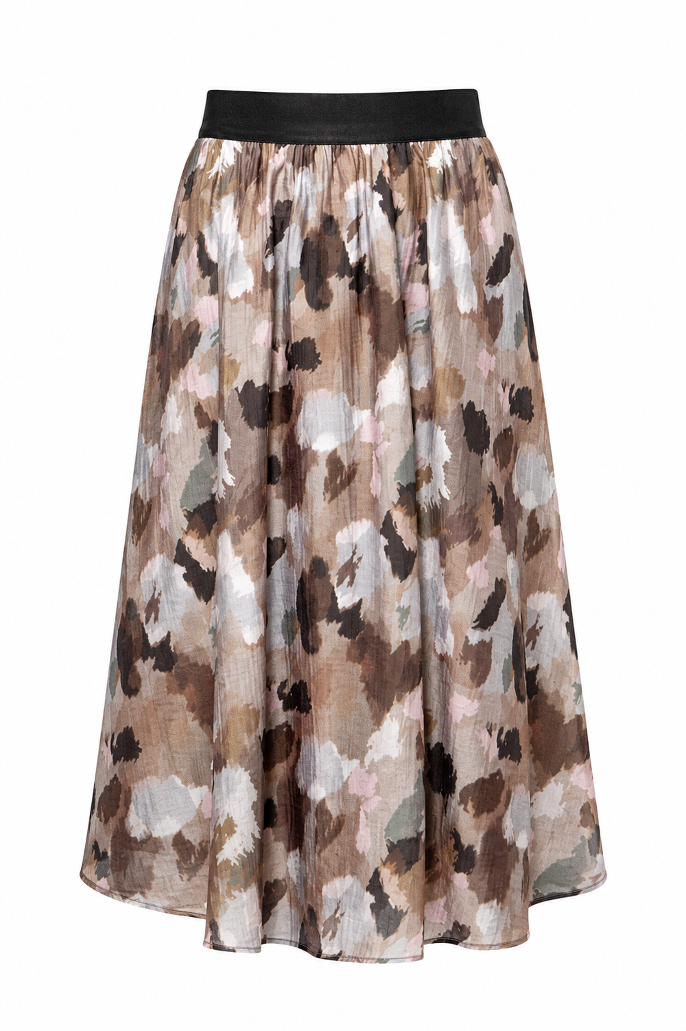 Rock in Lyocell-Crepe mit Print
