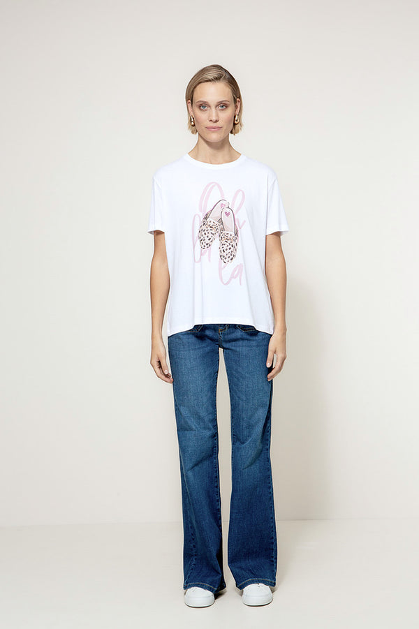 T-Shirt mit Placement Print | Oh la la Shoes