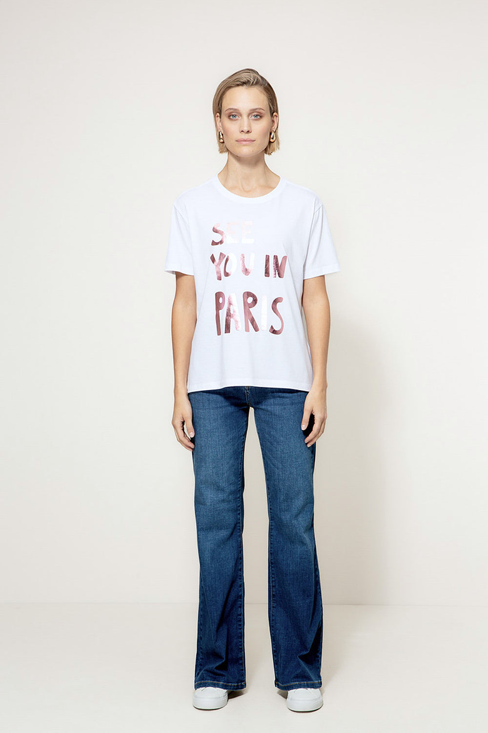 T-Shirt mit Placement Print | See you in Paris