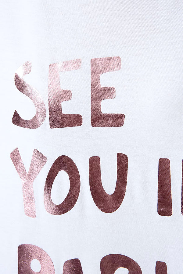 T-Shirt mit Placement Print | See you in Paris