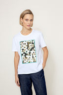 T-Shirt mit Placement Print | Teal Flowers