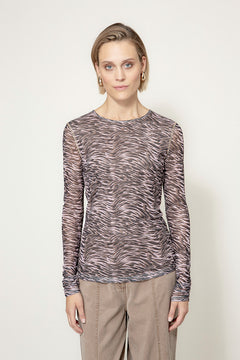 Meshshirt mit Print | Taupe Tide Small