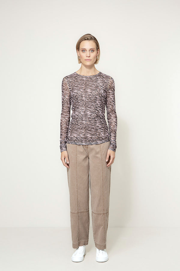 Meshshirt mit Print | Taupe Tide Small