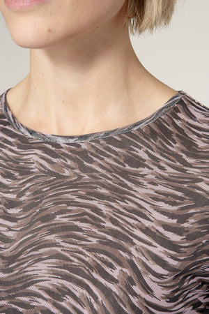 Meshshirt mit Print | Taupe Tide Small
