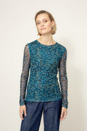 Meshshirt mit Print | Teal Tide small