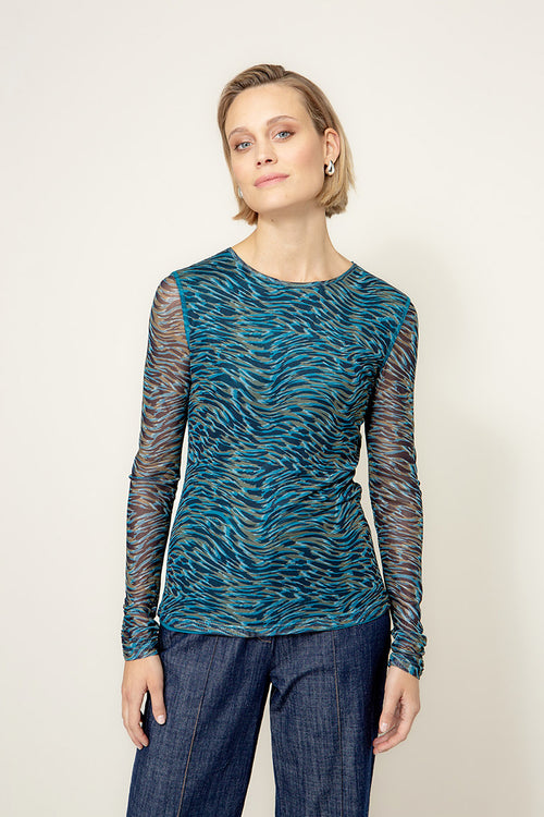 Meshshirt mit Print | Teal Tide small