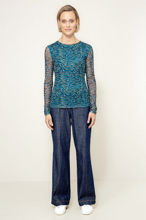Meshshirt mit Print | Teal Tide small