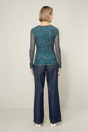 Meshshirt mit Print | Teal Tide small