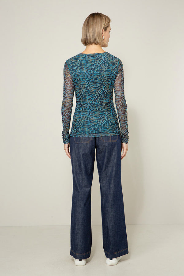Meshshirt mit Print | Teal Tide small