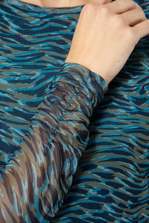 Meshshirt mit Print | Teal Tide small