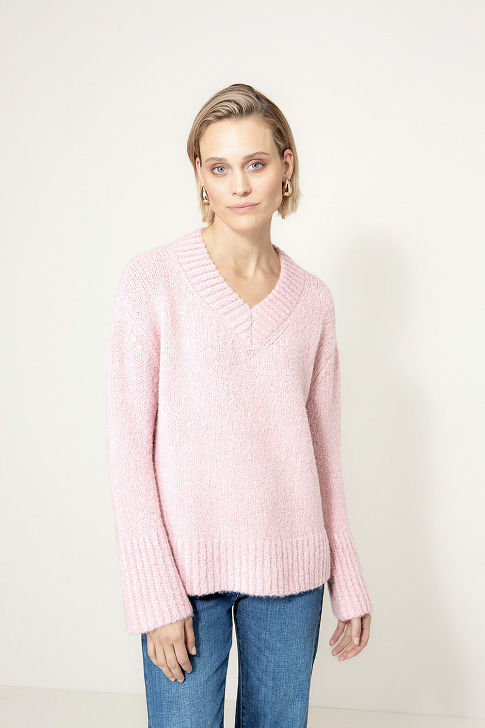 Strickpullover mit Wolle | Mauve