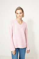 Strickpullover mit Wolle | Mauve