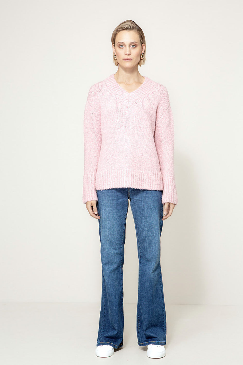 Strickpullover mit Wolle | Mauve