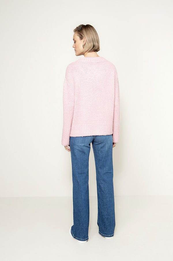 Strickpullover mit Wolle | Mauve
