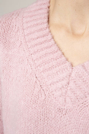 Strickpullover mit Wolle | Mauve
