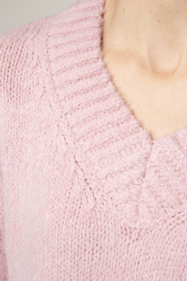 Strickpullover mit Wolle | Mauve