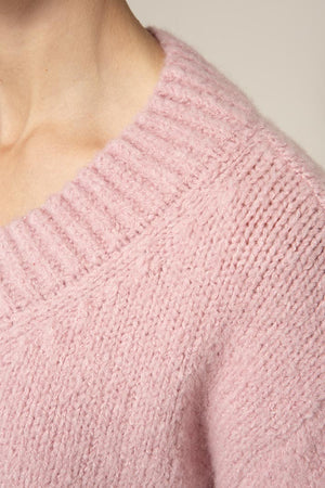 Strickpullover mit Wolle | Mauve