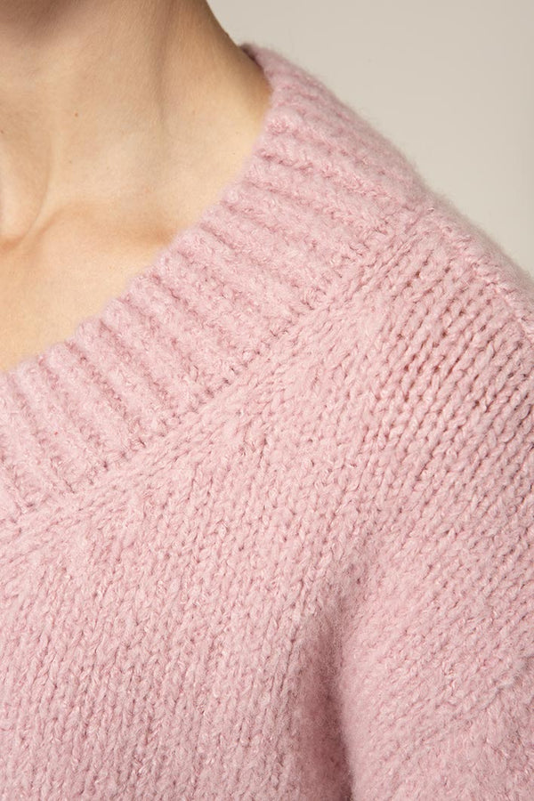 Strickpullover mit Wolle | Mauve