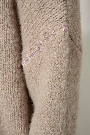 Knitted sweater with smiley face | Taupe