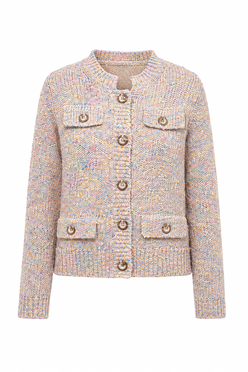 mehrfarbige Strickjacke