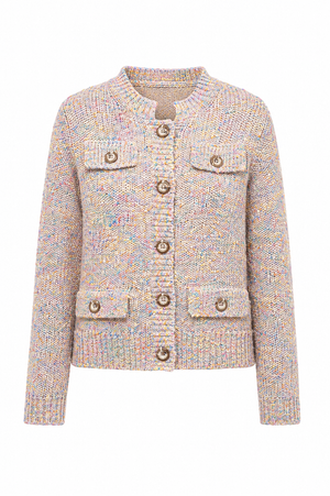 mehrfarbige Strickjacke