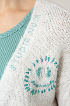 Strickjacke Smiley | Offwhite