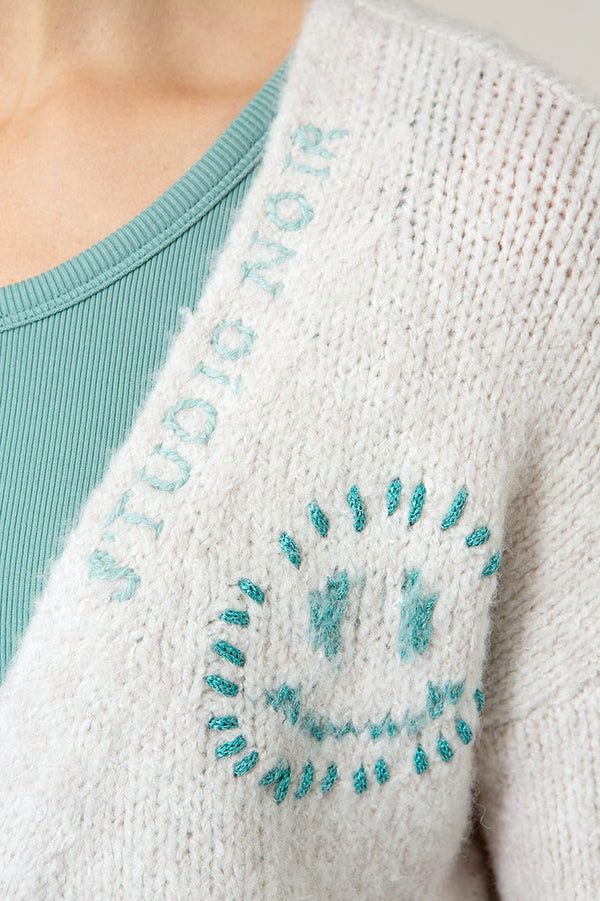 Strickjacke Smiley | Offwhite