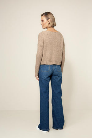 Strickjacke Smiley | Taupe