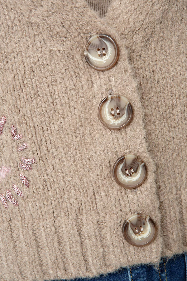 Strickjacke Smiley | Taupe