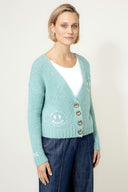 Strickjacke Smiley | light Teal