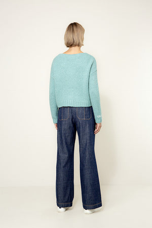 Strickjacke Smiley | light Teal