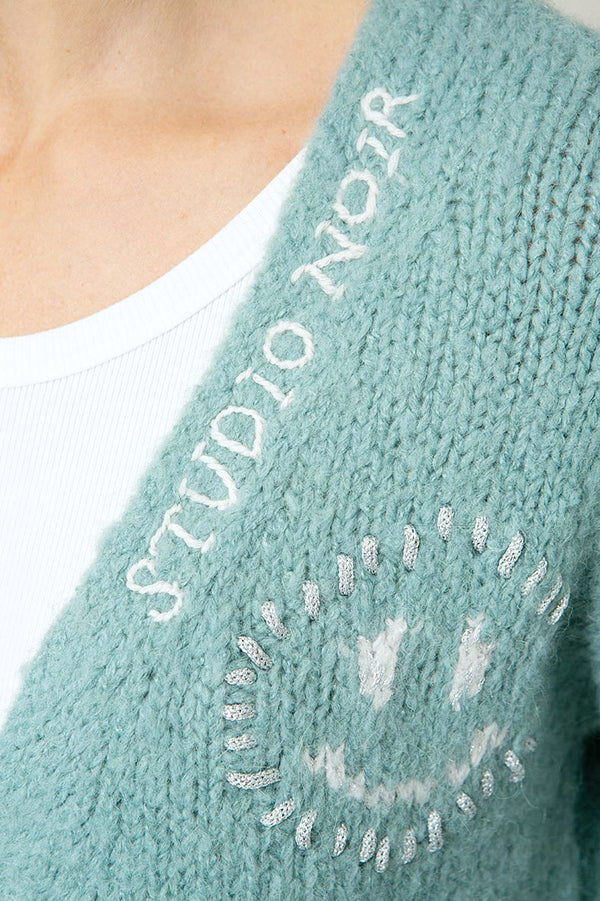 Strickjacke Smiley | light Teal