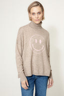 Strickpullover Smiley mit Merino-Wolle | Taupe
