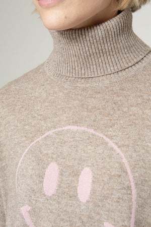 Strickpullover Smiley mit Merino-Wolle | Taupe