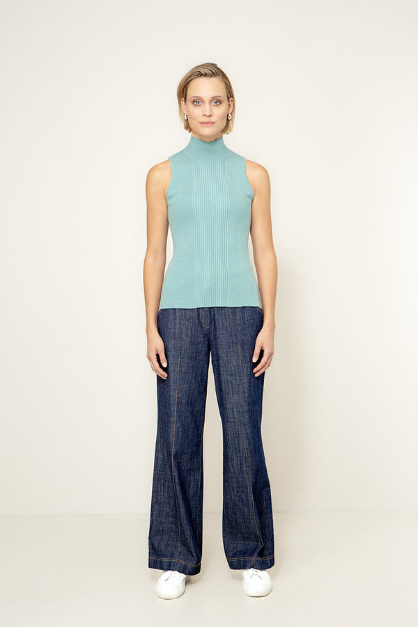 Strickshirt in Vicose-Mix | light Teal