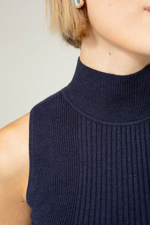 Strickshirt in Vicose-Mix | Navy