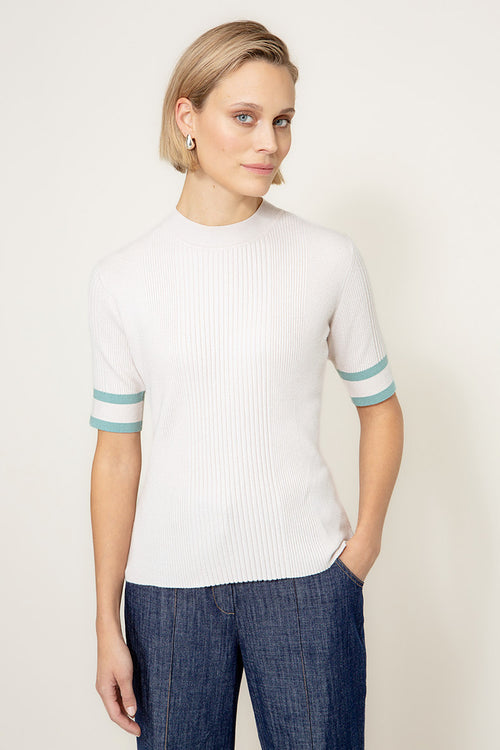 Strickshirt im Viscose Mix | Offwhite