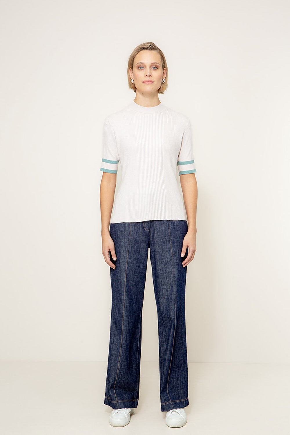 Strickshirt im Viscose Mix | Offwhite